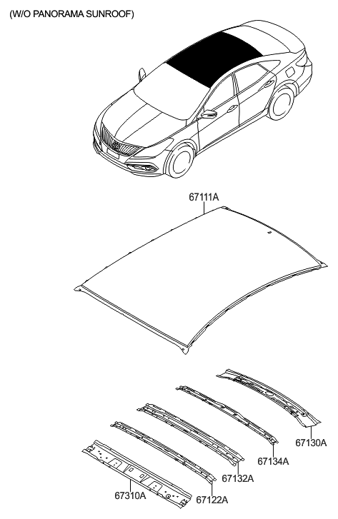 2016 Hyundai Azera Roof Panel Diagram 1