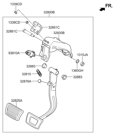 2015 Hyundai Azera Brake & Clutch Pedal Diagram