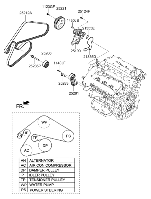 2015 Hyundai Azera Coolant Pump Diagram