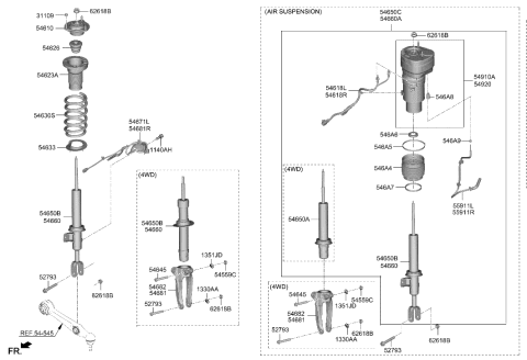 2023 Hyundai Genesis G90 Front Spring & Strut Diagram