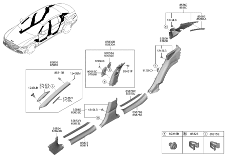 2023 Hyundai Genesis G90 Interior Side Trim Diagram