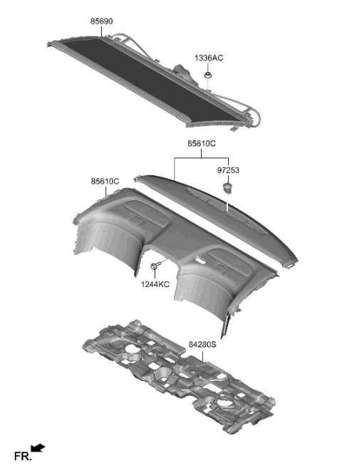 2023 Hyundai Genesis G90 Rear Package Tray Diagram