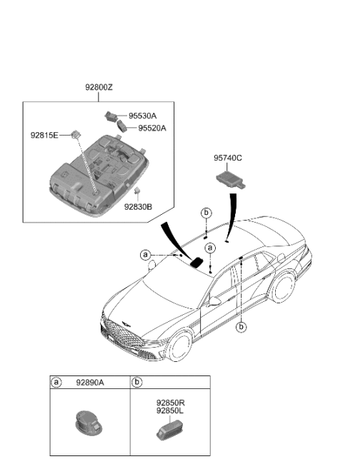 2023 Hyundai Genesis G90 Room Lamp Diagram