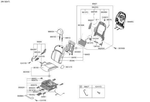 2023 Hyundai Genesis G90 Front Seat Diagram 1