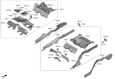 2023 Hyundai Genesis G90 Floor Panel Diagram 1