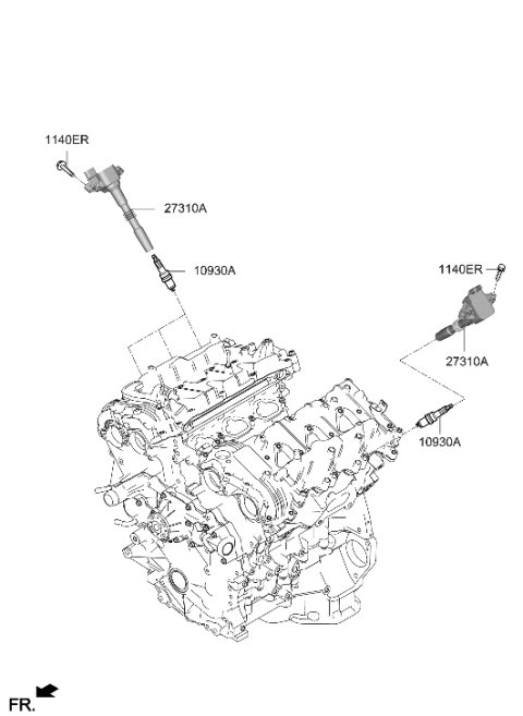 2023 Hyundai Genesis G90 Spark Plug & Cable Diagram