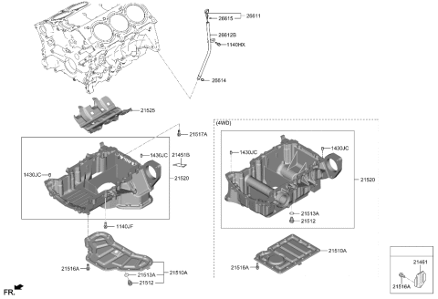 2023 Hyundai Genesis G90 Belt Cover & Oil Pan Diagram 2