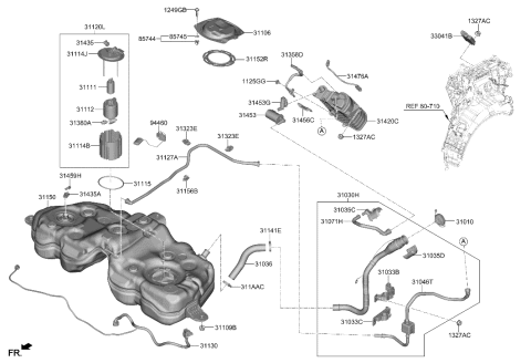 2007 Hyundai Azera CONTROLLER-FUEL PUMP Diagram for 33041-T1000