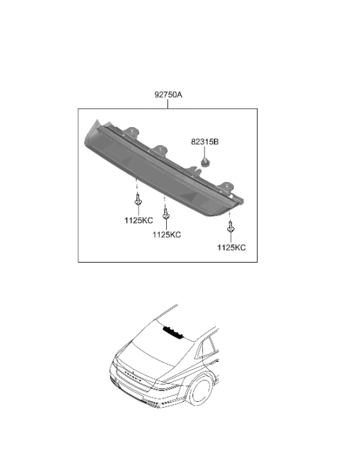 2023 Hyundai Genesis G90 High Mounted Stop Lamp Diagram