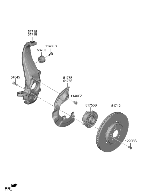 2023 Hyundai Genesis G90 DISC-FRONT WHEEL BRAKE Diagram for 51712-T1200