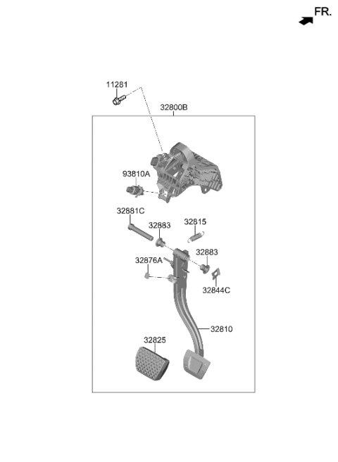 2023 Hyundai Genesis G90 Brake & Clutch Pedal Diagram