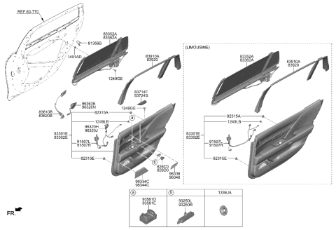 2023 Hyundai Genesis G90 Rear Door Trim Diagram