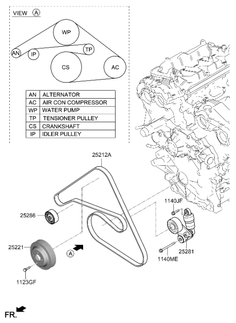 2023 Hyundai Genesis G90 Coolant Pump Diagram 1