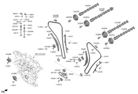 2023 Hyundai Genesis G90 Camshaft & Valve Diagram