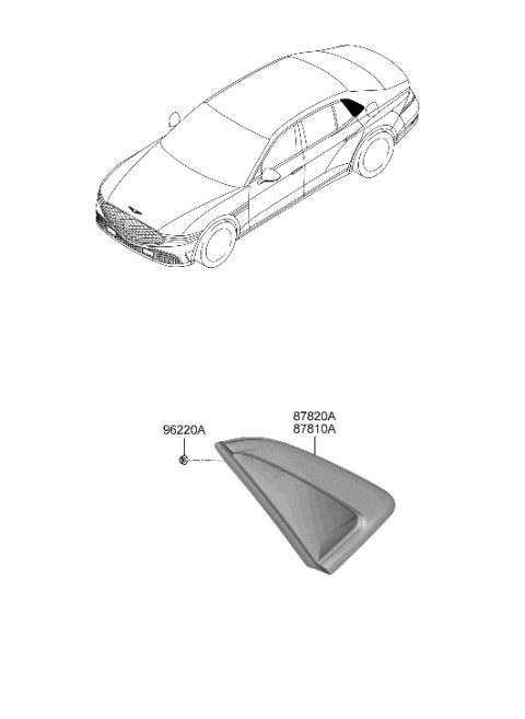 2023 Hyundai Genesis G90 Quarter Window Diagram