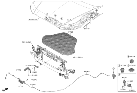 2023 Hyundai Genesis G90 Hood Trim Diagram