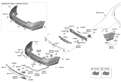 2023 Hyundai Genesis G90 Rear Bumper Diagram