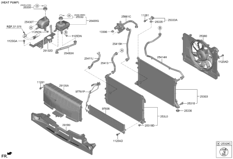 2022 Hyundai Ioniq 5 HOSE ASSY-RADIATOR,LWR Diagram for 25415-GI000