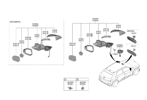 2023 Hyundai Ioniq 5 MIRROR ASSY-OUTSIDE RR VIEW,LH Diagram for 87610-GI170