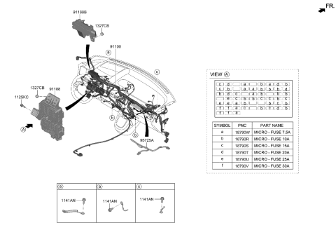 1991 Hyundai Elantra JUNCTION BOX ASSY-I/PNL Diagram for 91950-GI221