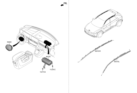 2023 Hyundai Ioniq 5 CURTAIN AIR BAG MODULE,LH Diagram for 80410-GI000