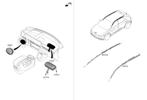 1991 Hyundai Elantra MODULE ASSY-STRG WHEEL AIR BAG Diagram for 80100-GI600-NNB