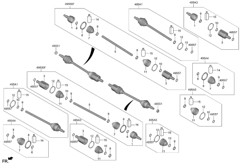 2022 Hyundai Ioniq 5 BOOT KIT-WHEEL SIDE Diagram for 495A4-GI000