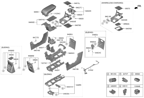 2023 Hyundai Ioniq 5 MAT-FLOOR CONSOLE Diagram for 84674-GI000-4X