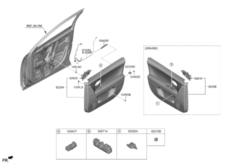 2022 Hyundai Ioniq 5 Front Door Trim Diagram