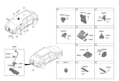 1991 Hyundai Elantra UNIT ASSY-FRONT RADAR Diagram for 99110-GI000