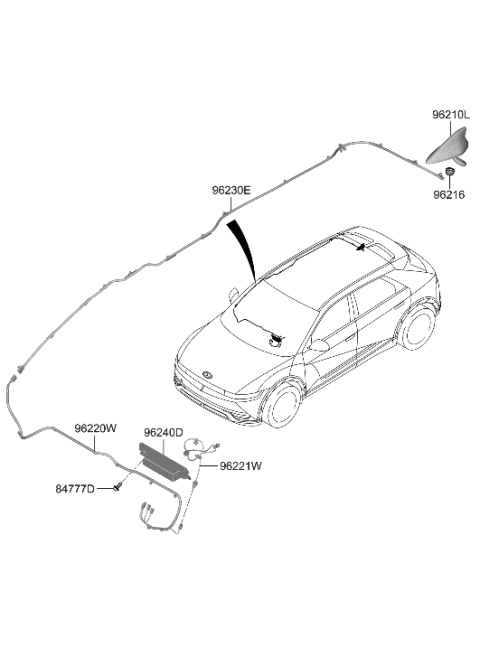 1991 Hyundai Elantra ANTENNA ASSY-COMBINATION Diagram for 96210-GI020-EB