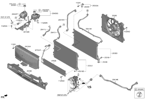 2022 Hyundai Ioniq 5 HOSE ASSY-RADIATOR,UPR Diagram for 25414-GI100