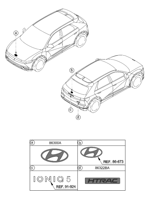 2022 Hyundai Ioniq 5 EMBLEM-HTRAC Diagram for 86316-GI000