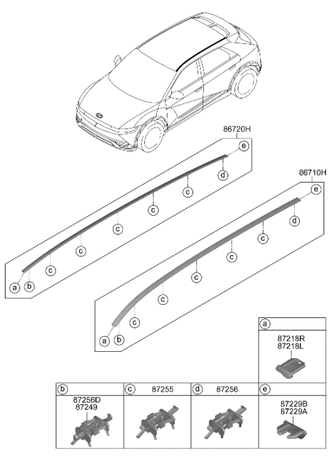 2023 Hyundai Ioniq 5 Roof Garnish & Rear Spoiler Diagram 1