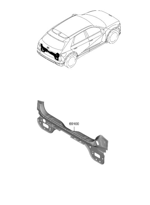 2023 Hyundai Ioniq 5 Back Panel & Trunk Lid Diagram