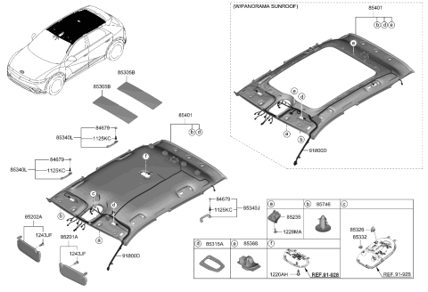 2022 Hyundai Ioniq 5 SUNVISOR ASSY,RH Diagram for 85220-GI520-YGU