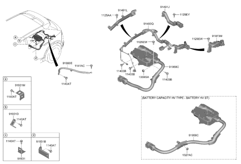 1991 Hyundai Elantra JUNCTION BOX ASSY-HIGH VOLTAGE Diagram for 91958-GI050
