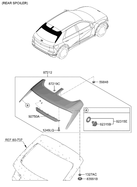 2022 Hyundai Ioniq 5 Roof Garnish & Rear Spoiler Diagram 2