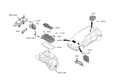 1991 Hyundai Elantra EWP ASSY Diagram for 36910-0EKM0