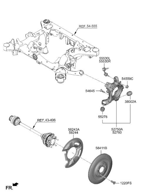 2023 Hyundai Ioniq 5 Rear Axle Diagram