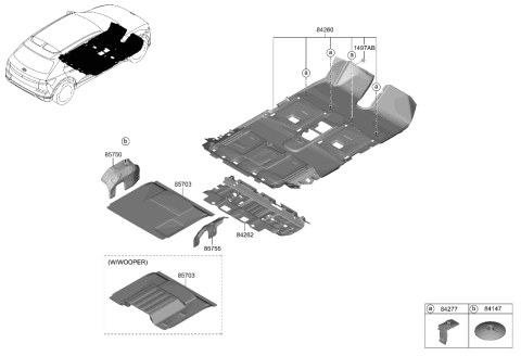 2022 Hyundai Ioniq 5 Floor Covering Diagram