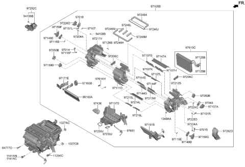 2022 Hyundai Ioniq 5 ACTUATOR ASSY-TEMP RIGHT Diagram for 97159-GI010