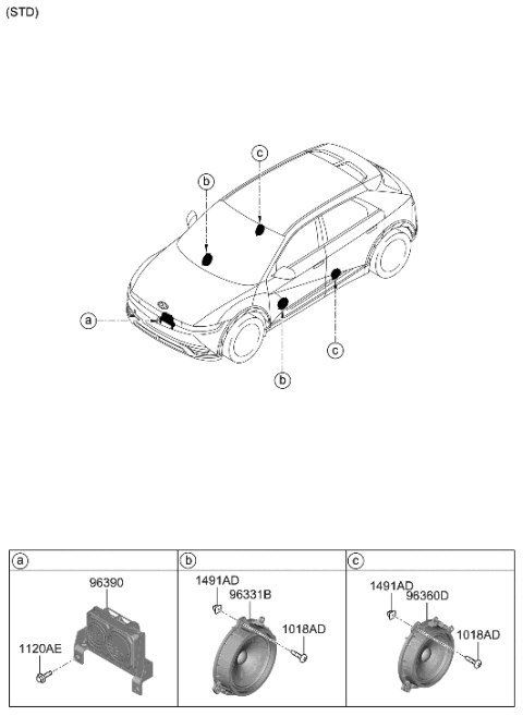 2023 Hyundai Ioniq 5 Speaker Diagram 1