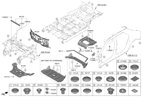 2022 Hyundai Ioniq 5 PAD ASSY-ISOLATION DASH PANEL Diagram for 84120-GI100