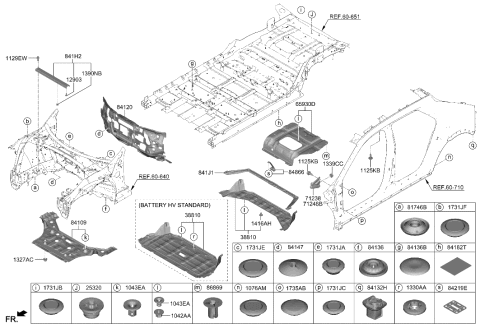 2016 Hyundai Azera PAD ASSY-ISOLATION DASH PANEL Diagram for 84120-GI000