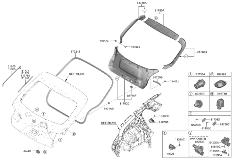 2016 Hyundai Azera SW ASSY-POWER TAIL GATE Diagram for 81880-GI100-NNB