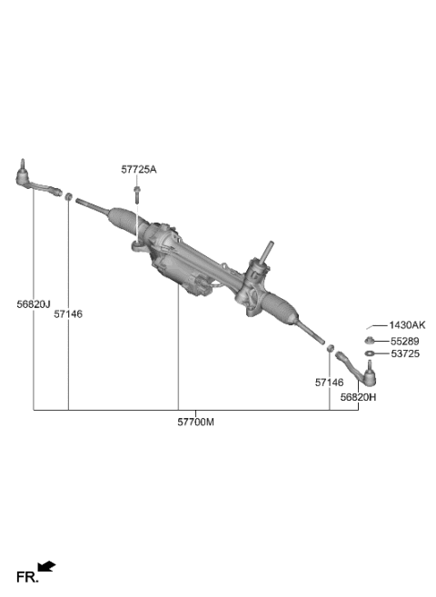 2016 Hyundai Azera GEAR & LINKAGE ASSY-MDPS Diagram for 57700-GI000