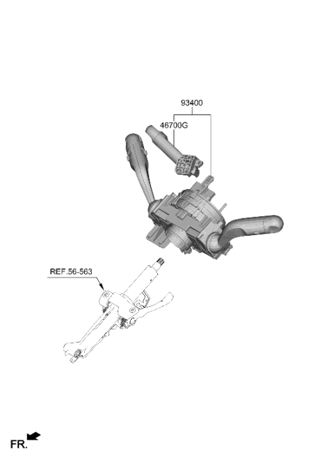 2016 Hyundai Azera SWITCH ASSY-MULTIFUNCTION Diagram for 934B2-GI580-NNB