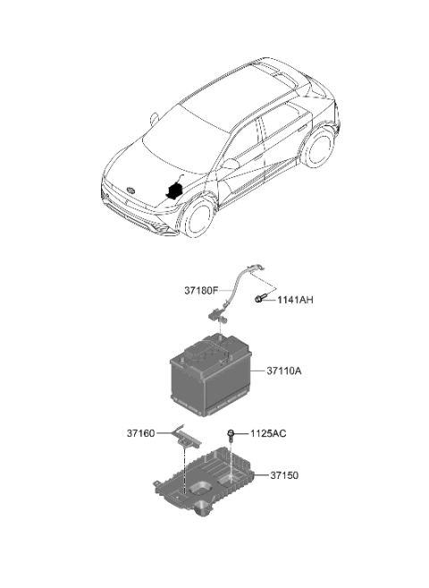 2022 Hyundai Ioniq 5 Battery & Cable Diagram