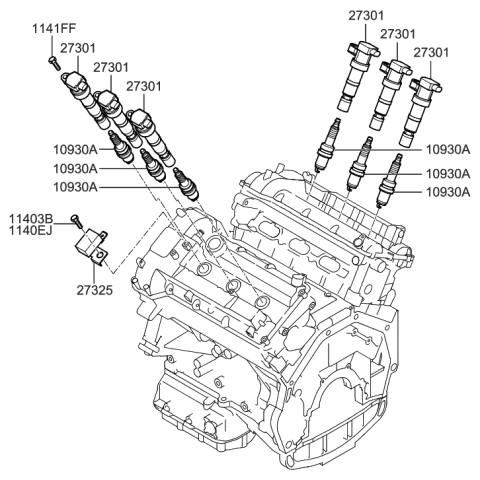 2007 Hyundai Veracruz Spark Plug & Cable Diagram